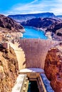 Frontal View of the Hoover Dam from the Mike O`CallaghanÃÆÃÂ¢ÃÂ¢Ã¢â¬Å¡ÃÂ¬ÃÂ¢Ã¢âÂ¬ÃâPat Tillman Memorial Bridge Royalty Free Stock Photo